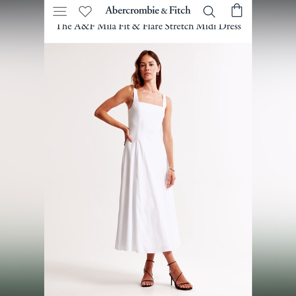 Abercrombie & Fitch White Midi Dress